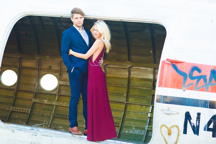 Leah Hope Photography | Arizona Abandoned Airplane Couple Pictures