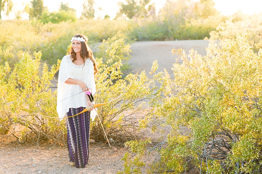 Leah Hope Photography | Arizona Desert Boho Archery Pictures 