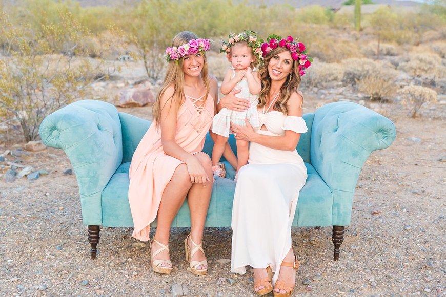 Leah Hope Photography | Phoenix Scottsdale Arizona Desert Family Mother Daughter Floral Crown Pictures