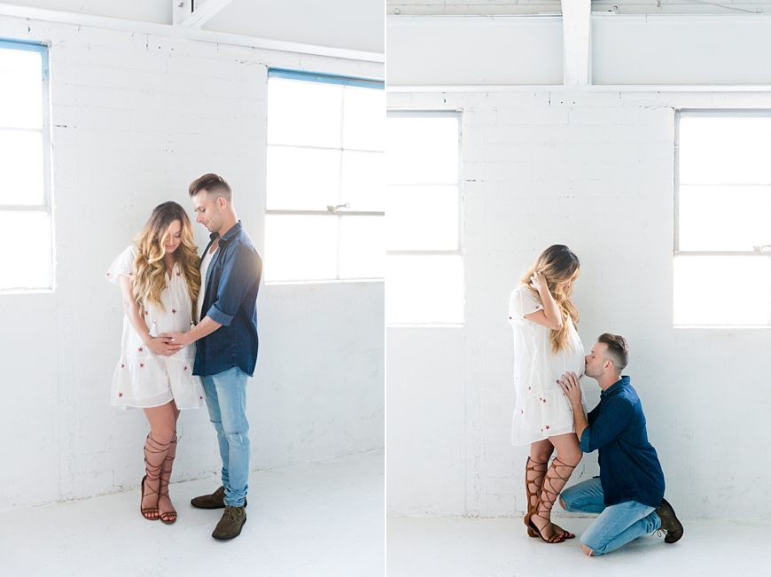 Leah Hope Photography | Indoor White Building Studio Downtown Phoenix Maternity Pictures