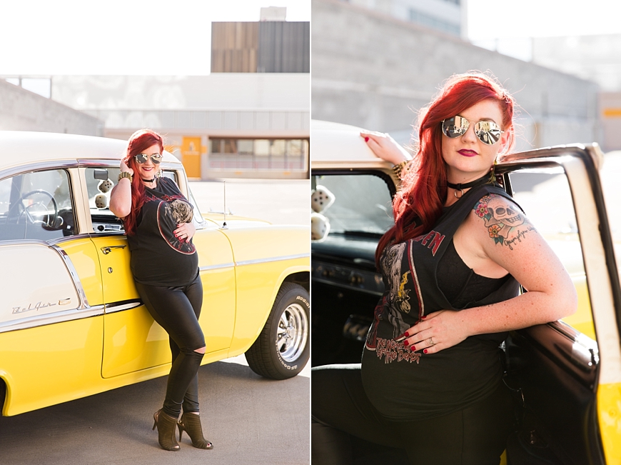 Leah Hope Photography | Downtown Phoenix Arizona Styled Urban Grunge Hot Rod Maternity Pictures 