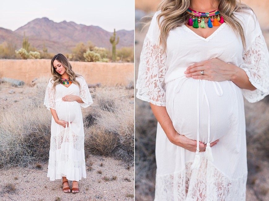 Leah Hope Photography | Scottsdale Phoenix Arizona Desert Saguaro Maternity Bump Pictures