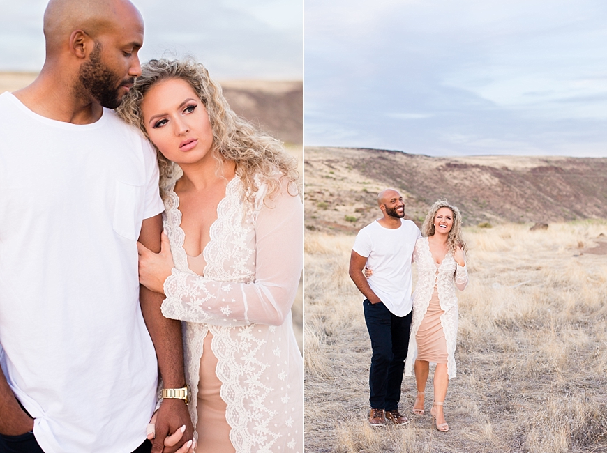 Leah Hope Photography | Scottsdale Phoenix Arizona Sunset Point Mountain Field Engagement Pictures