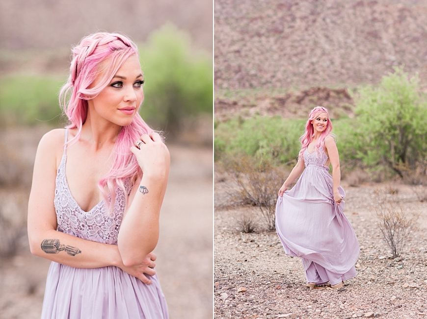 Leah Hope Photography | Phoenix Scottsdale Arizona South Mountain Desert Fashion Cotton Candy Colors Girl Pink Hair Pictures
