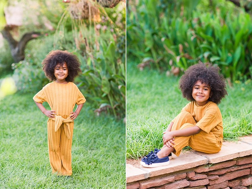 Leah Hope Photography | Child Model Natural Hair Yellow Jumper Pigtails Old Town Scottsdale Arizona Pictures