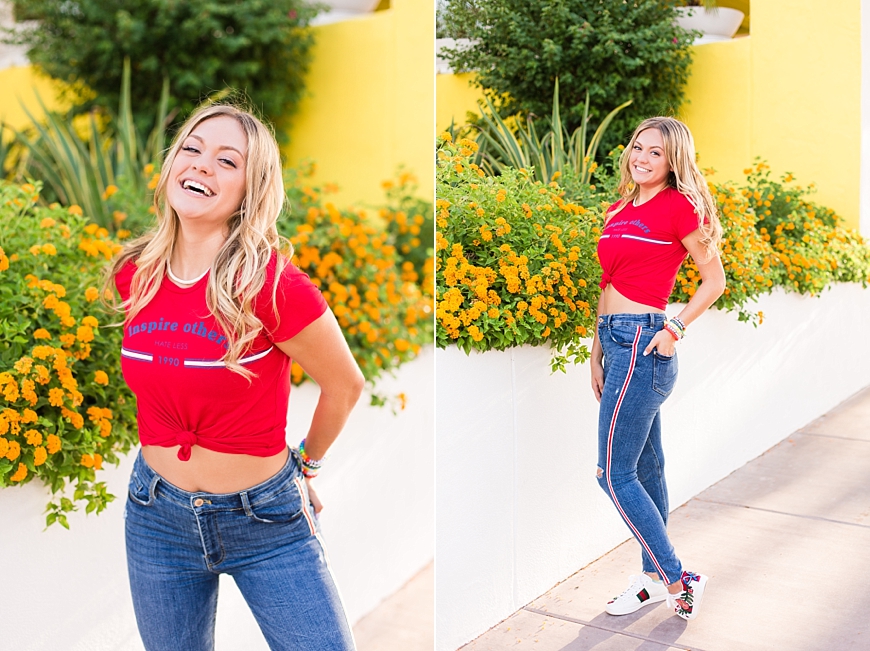 Leah Hope Photography | Old Town Scottsdale Saguaro Hotel Green Nature Phoenix Arizona Colorful Chaparral High School Senior Pictures