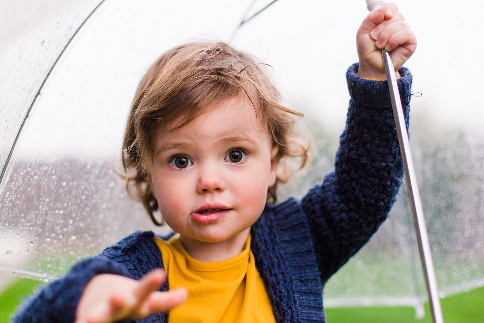 Leah Hope Photography | Phoenix Scottsdale Arizona Outdoor Rainy Day Clear Umbrella Toddler Lifestyle Pictures