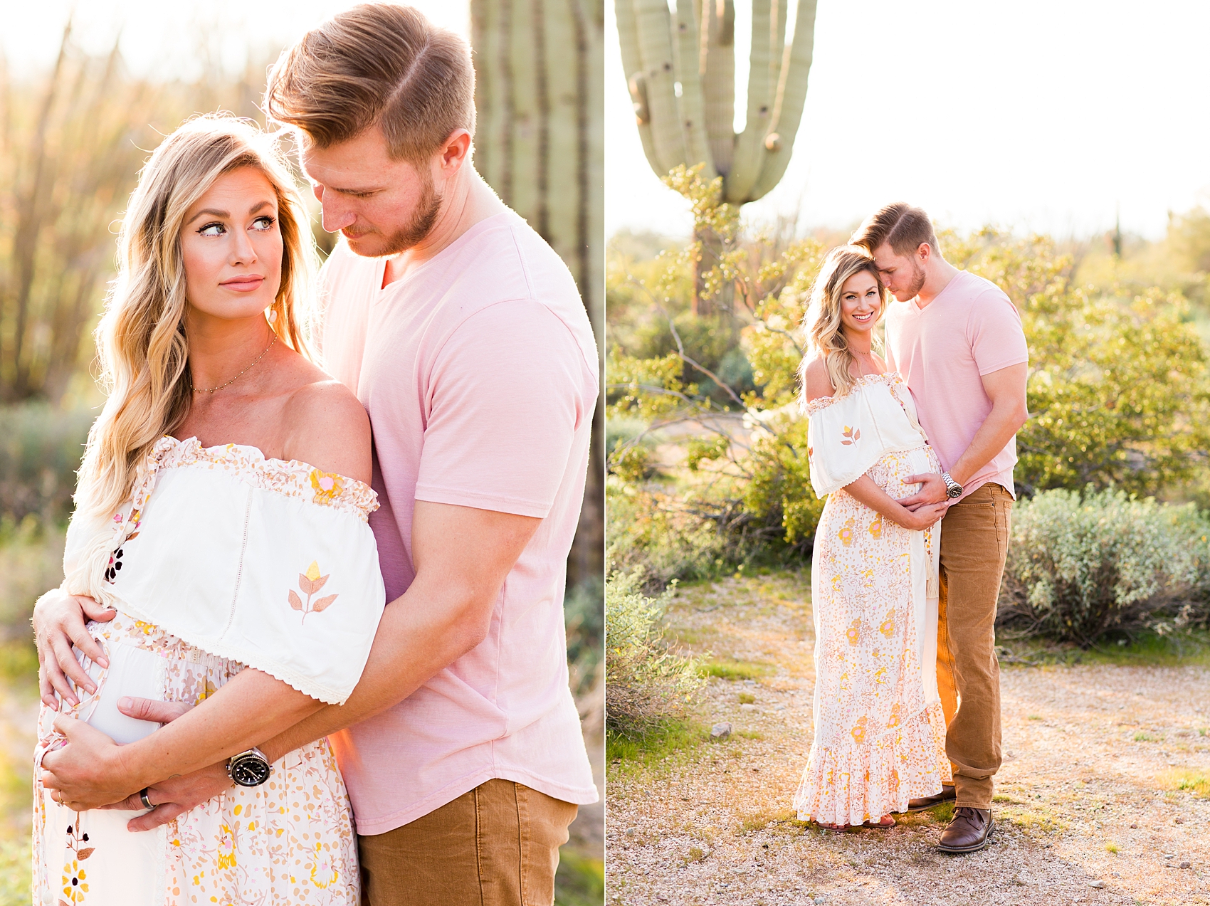 Leah Hope Photography | Phoenix Scottsdale Arizona Desert Cactus Maternity Couples Pictures