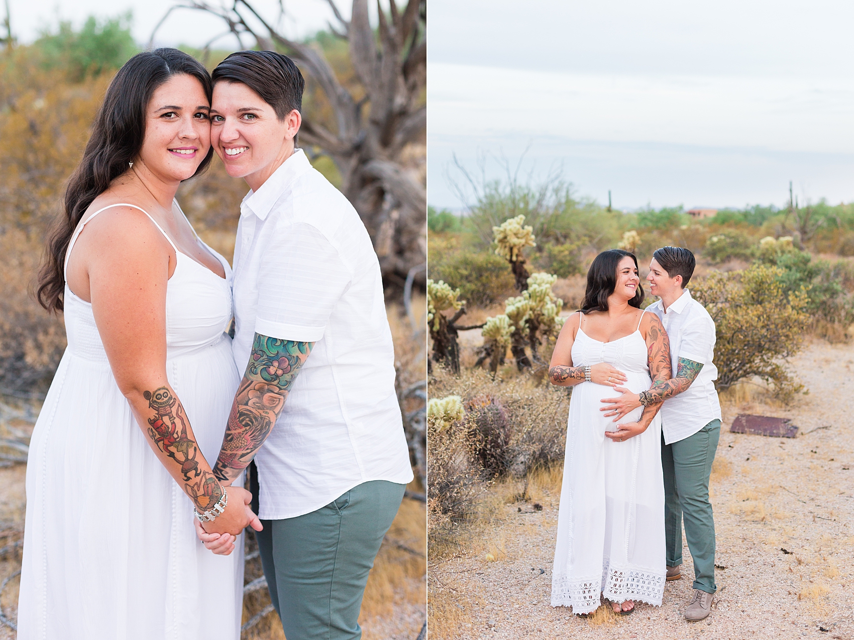 Leah Hope Photography | Scottsdale Phoenix Arizona Desert Cactus Same Sex Maternity Photos