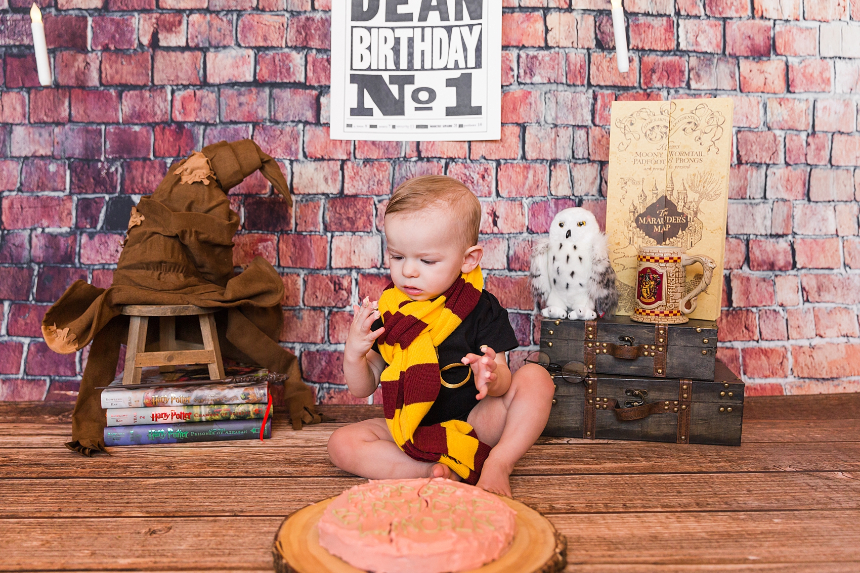 Leah Hope Photography | Scottsdale Phoenix Arizona Harry Potter Themed Birthday One Year Old Cake Smash Pictures