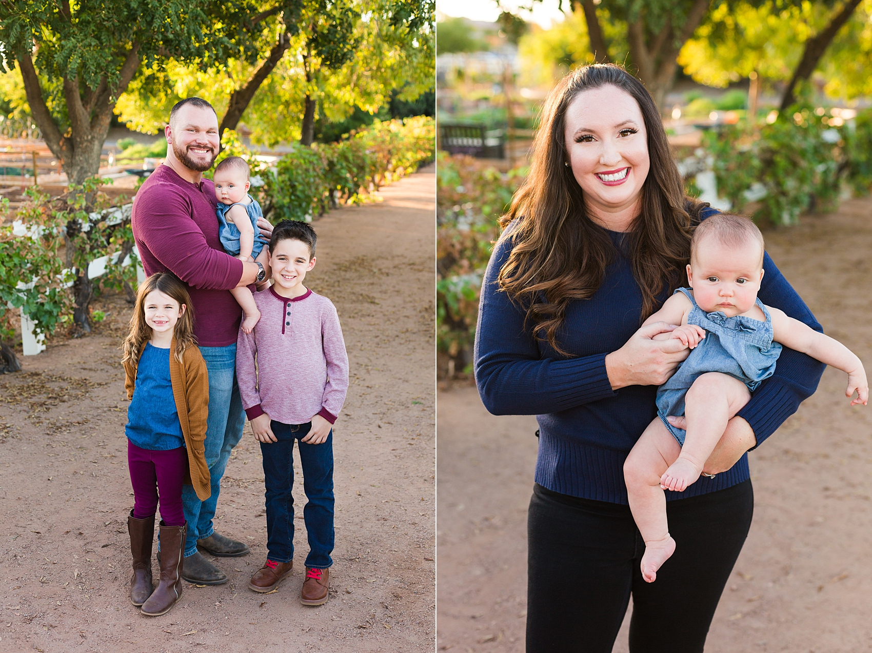 Leah Hope Photography | Gilbert Arizona Agritopia | Outdoor Greenery Family Pictures | What to Wear | Family Poses | Sibling Photos