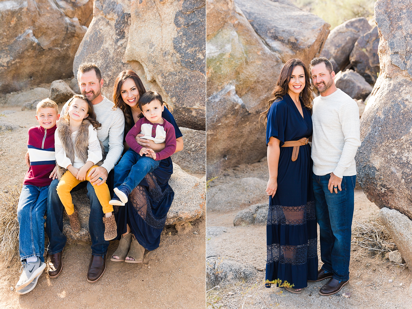 Leah Hope Photography | Scottsdale Phoenix Arizona | Desert Landscape Cactus Boulders Scenery | Family Picutres | What to Wear | Family Poses | Family Photos