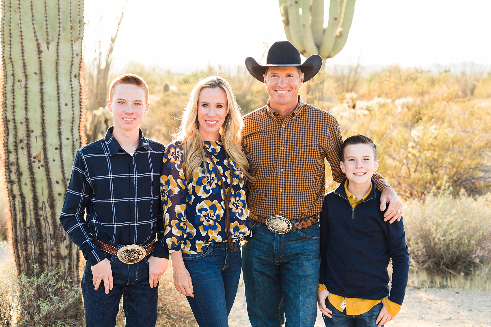 Leah Hope Photography | Scottsdale Phoenix Arizona | Desert Landscape Cactus Scenery | Cowboy Family Pictures | What to Wear | Family Poses