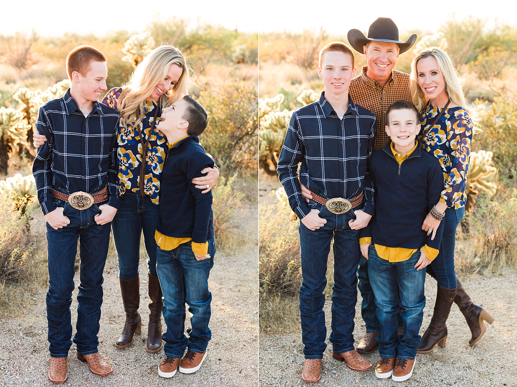 Leah Hope Photography | Scottsdale Phoenix Arizona | Desert Landscape Cactus Scenery | Cowboy Family Pictures | What to Wear | Family Poses