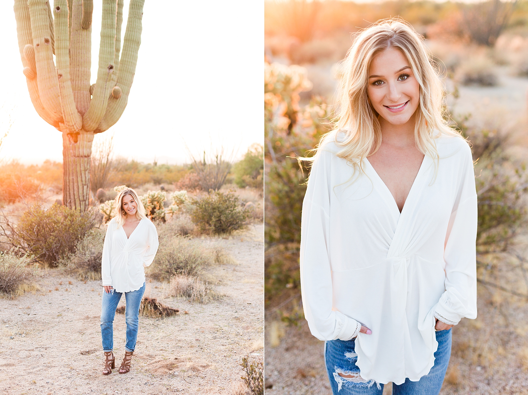 Leah Hope Photography | Scottsdale Phoenix Arizona | Desert Landscape Cactus Saguaro Scenery | Sunset Golden Hour Light | College Senior Pictures | Graduation Photos | Cap and Gown | What to Wear | Senior Girl | Senior Poses