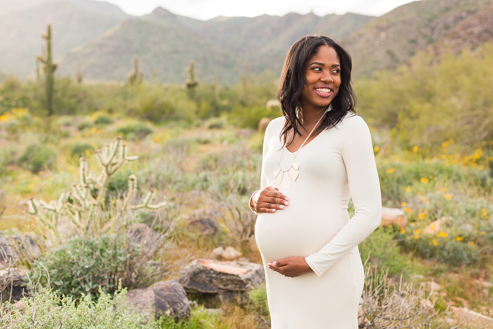 Leah Hope Photography | Scottsdale Phoenix Arizona Photographer | White Tank Mountains Regional Park | Desert Landscape Cactus Scenery | Maternity Photos | Pregnancy Pictures