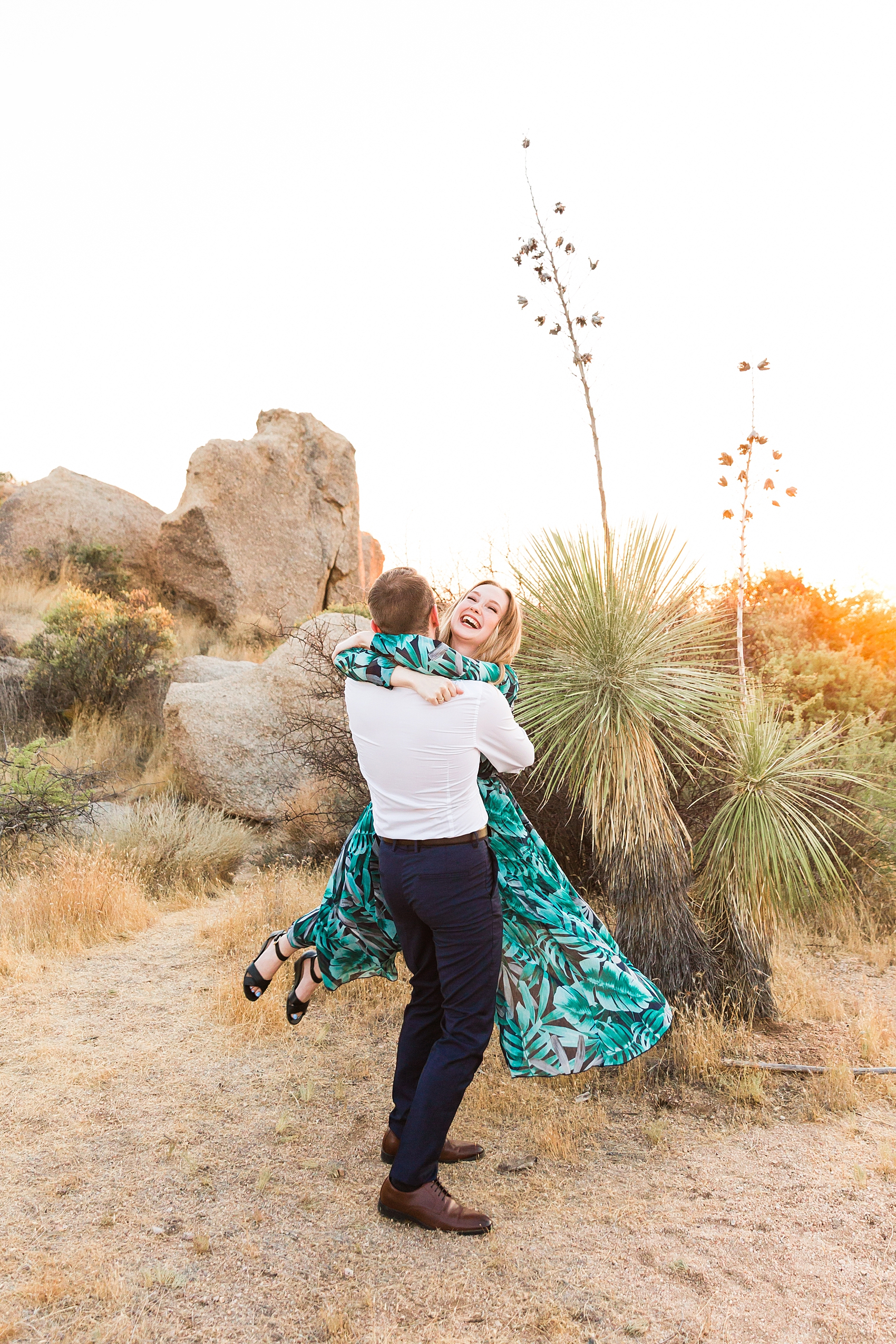 Leah Hope Photography | Scottsdale Phoenix Arizona | Desert Landscape Cactus Scenery Boulders | Couple Photos | In Love | Romantic Couple Pictures | Engagement Photos | Engaged | Proposal | Proposing Pictures | How He Asked | What to Wear | How to Pose | Couple Poses Posing | Portrait Photographer | Engagement Photography | Surprise Proposal
